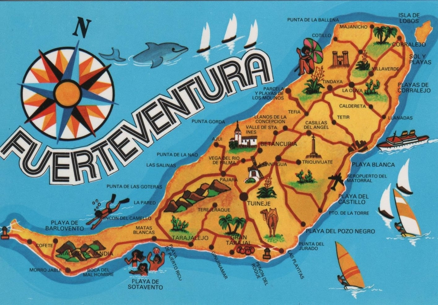 остров Фуэртевентура  карта туриста