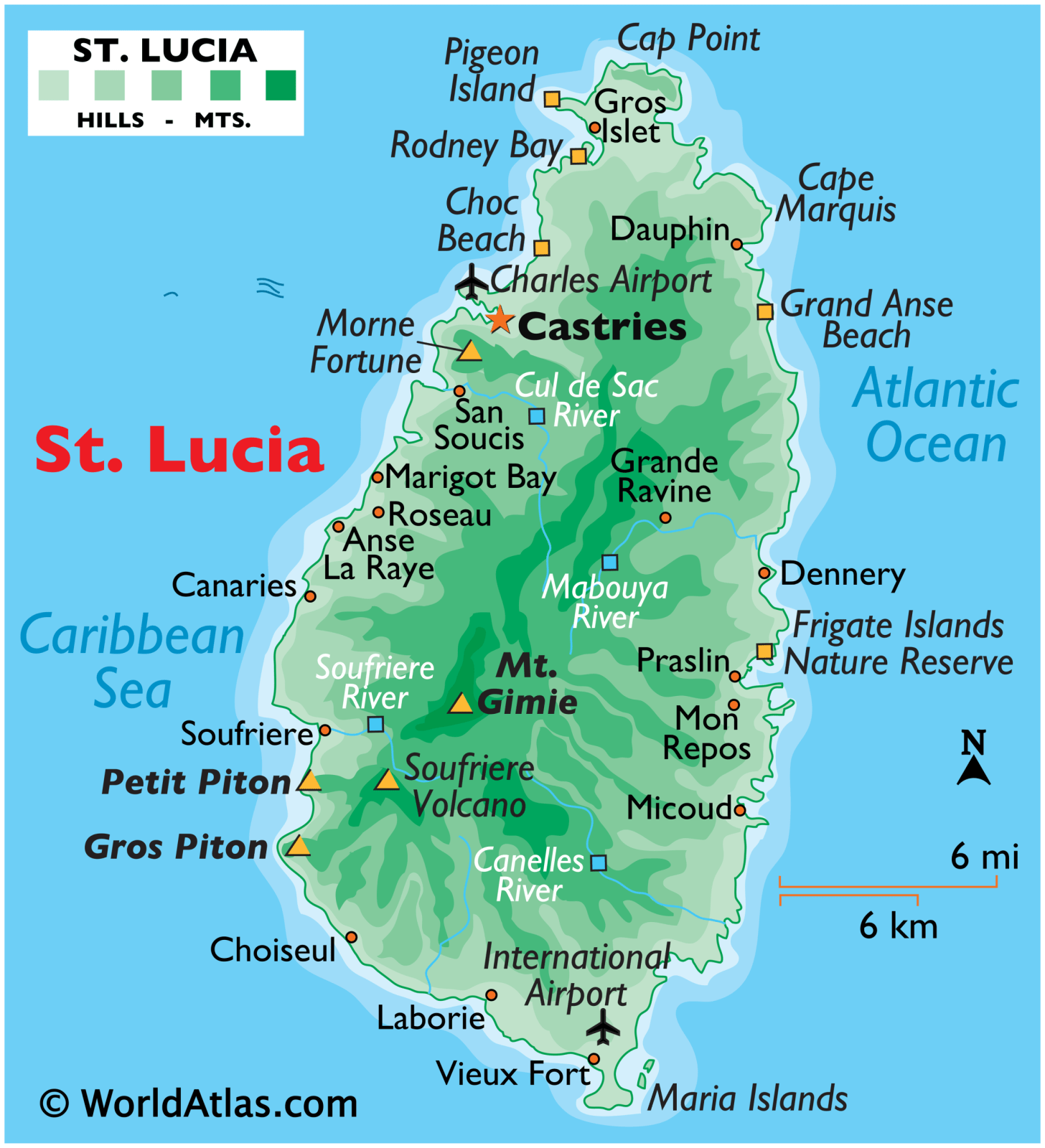 Сент-Люсия карта