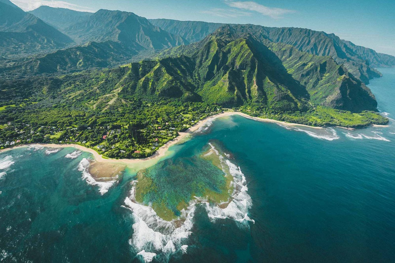Гавайские острова вид с самолета