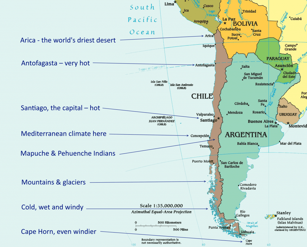География Чили карта