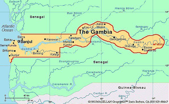 карта Гамбии