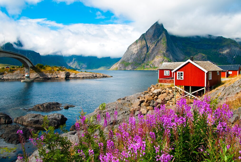 красоты Норвегии озеро