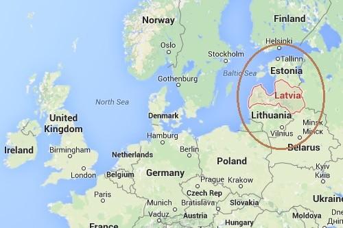 Латвия карта