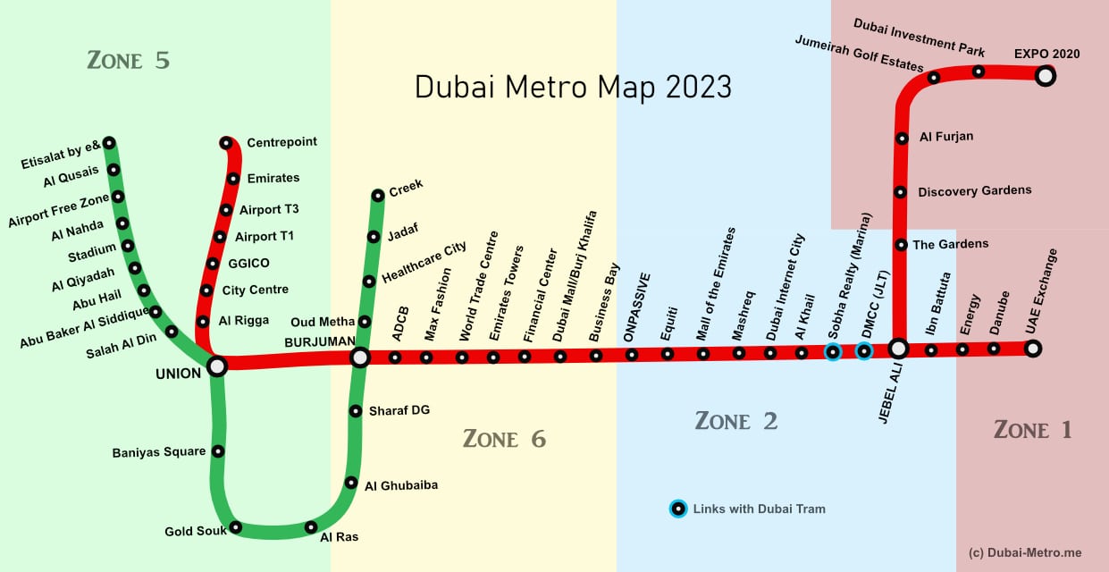 Дубайское метро карта