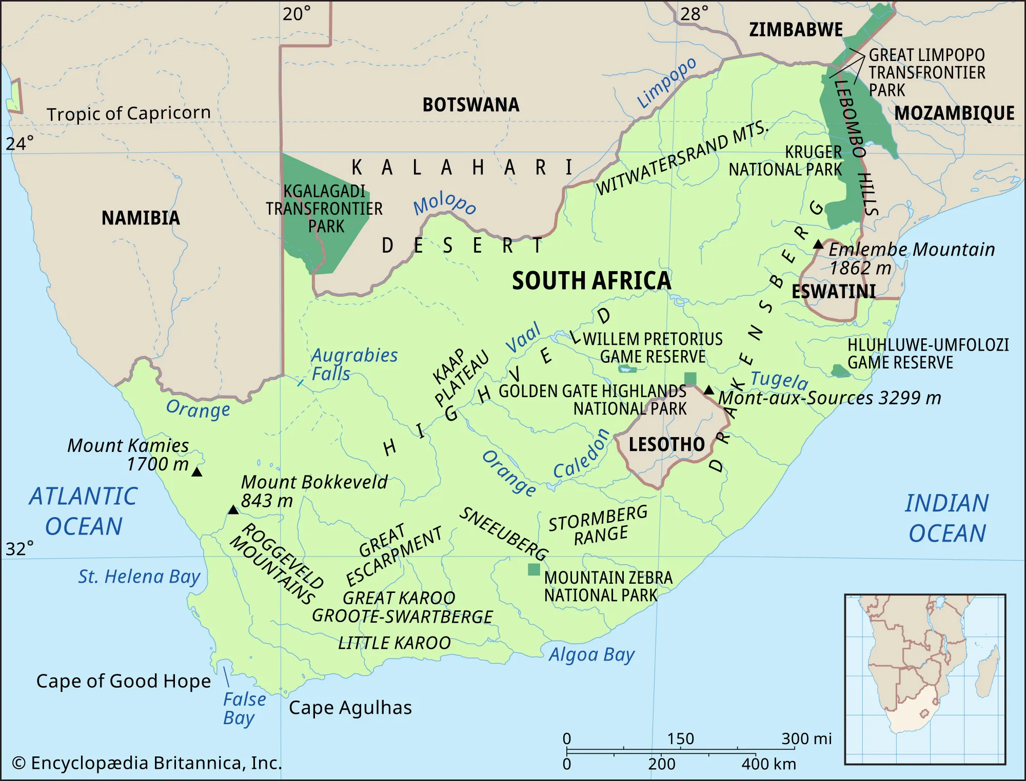 Путешествие в ЮАР Карта