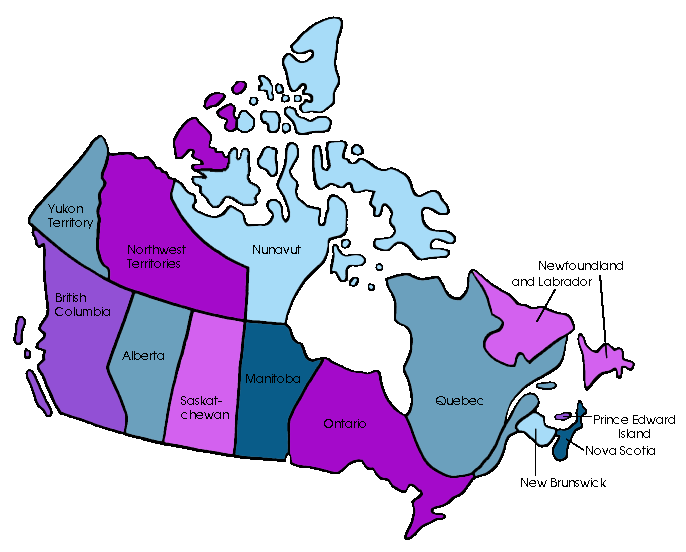 Особенности Канады карта страны