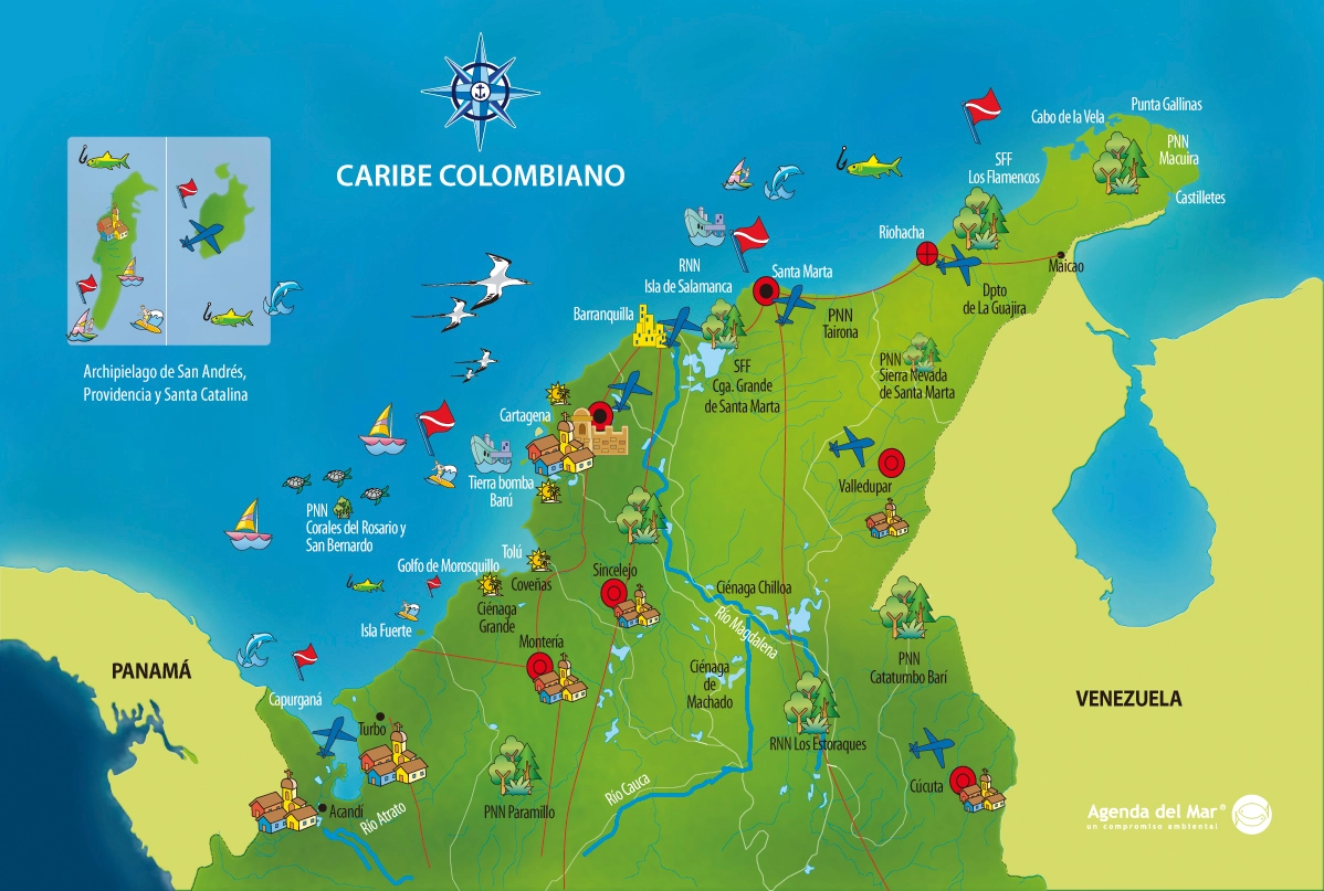 Колумбия - жемчужина Карибского побережья карта