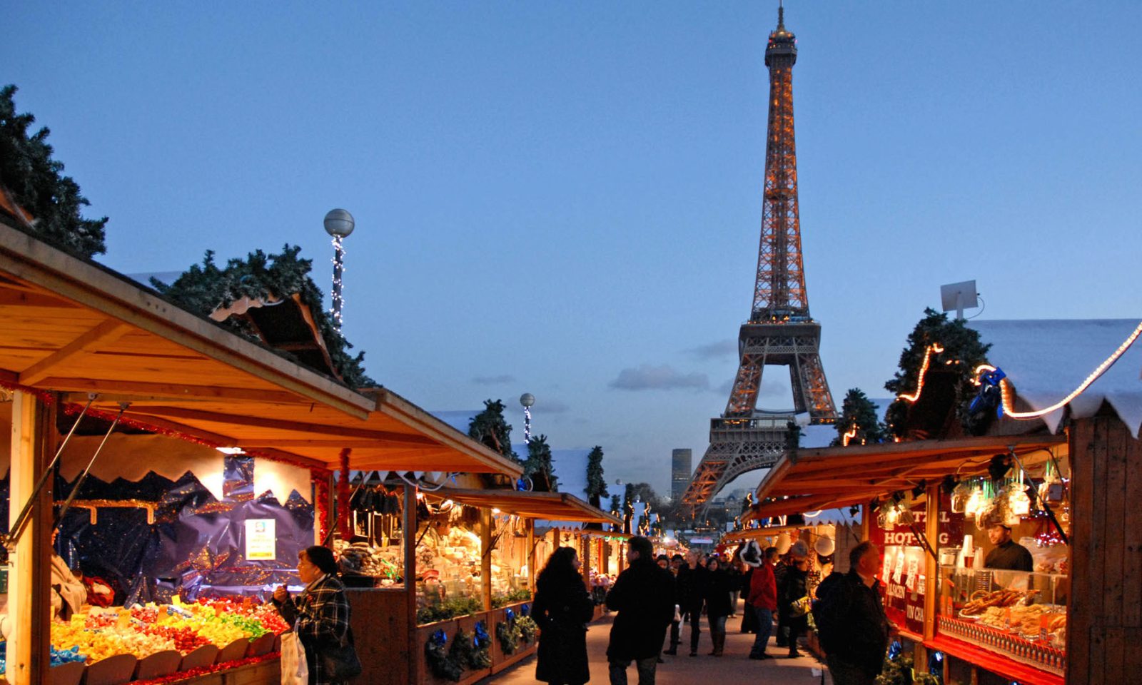 Рождество в Париже Эйфелева башня