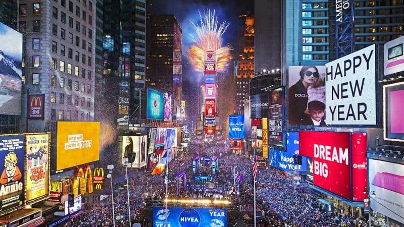 5 мест для встречи Нового года Нью-Йорк