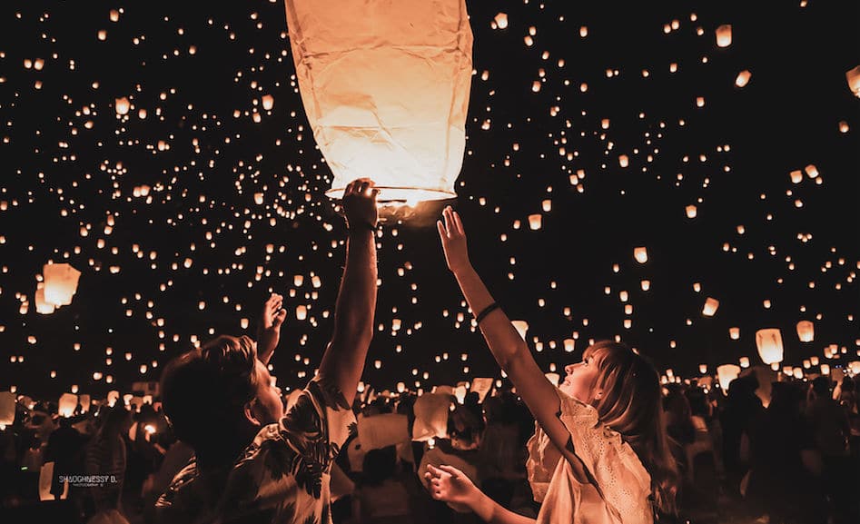 Фестиваль небесных фонариков в Китае