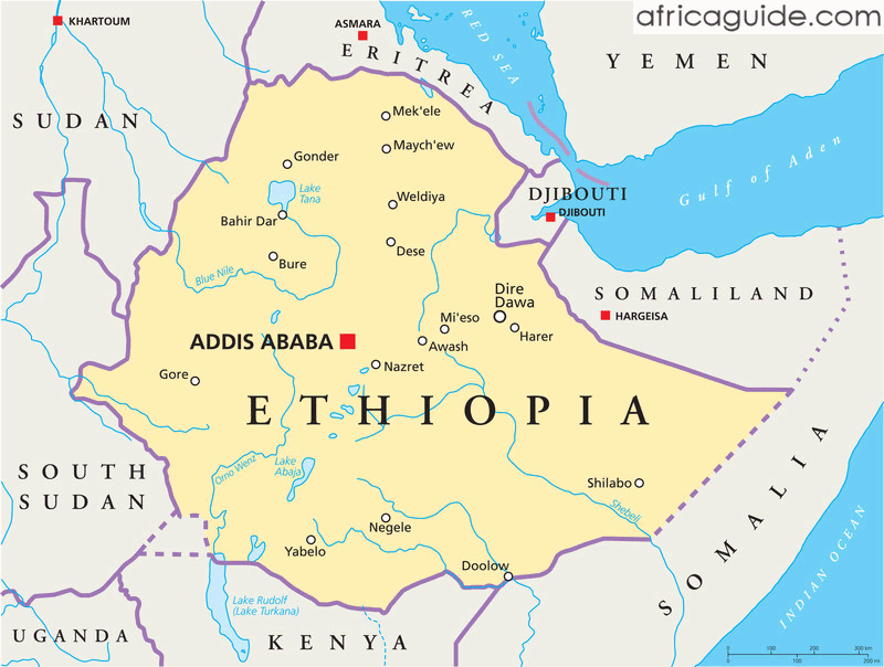 Эфиопия карта