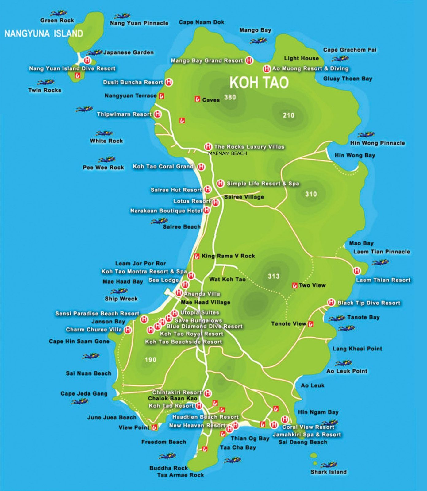 Остров Тао карта