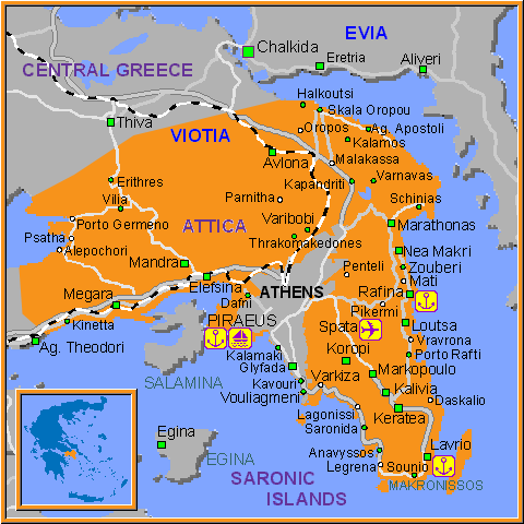 Аттика карта