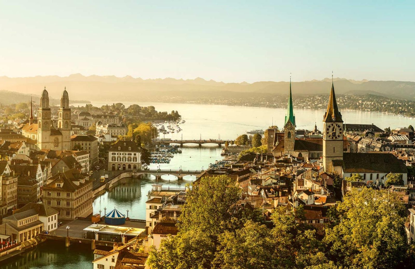 Цюрих: откройте для себя буйную красоту швейцарского города на рассвете